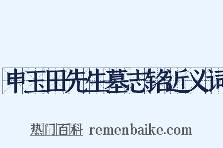 申玉田先生墓志铭近义词是什么意思的图片
